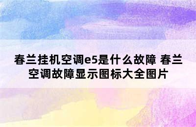 春兰挂机空调e5是什么故障 春兰空调故障显示图标大全图片